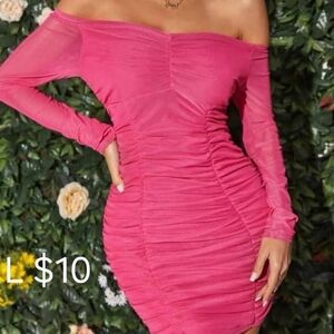 Elegant Pink Off-Shoulder Dress